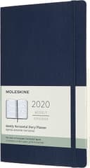 أجندة ملاحظات Moleskine - 12 Months Agenda Weekly Horizontal 2020   - أزرق ياقوتي