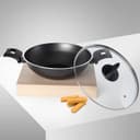 مقلاة 26 سم Black+Decker Non-Stick Kadai & Wok Pan with Glass Lid