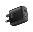 شاحن بمدخلين بقوة 12 واط Dual USB Port Wall Charger 12W  - Green