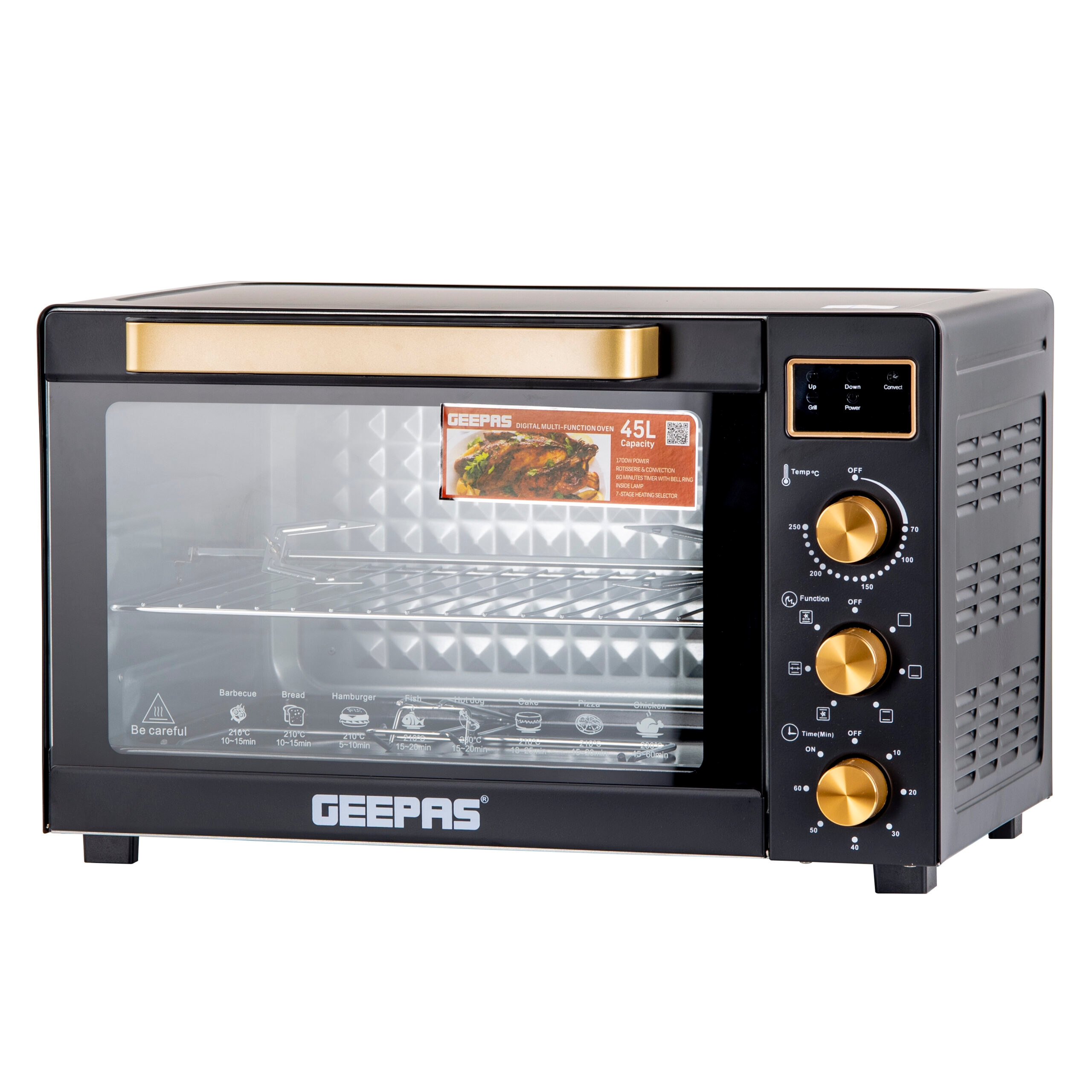 فرن كهربائي متعدد الاستخدامات بسعة 45 لتر Geepas Digital Multifunction Oven
