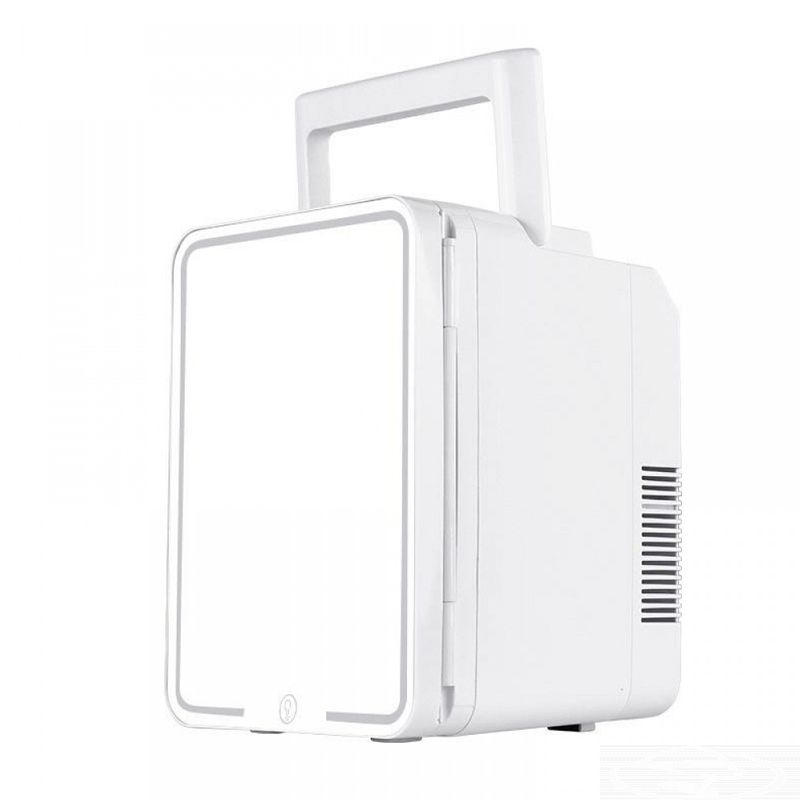 اطلب ثلاجة مكياج 12 لتر باب زجاجي مع اضاءة Digitplus Mini Mirror Refrigerator بسعة 12 لتر الأصلي | Jomla.ae