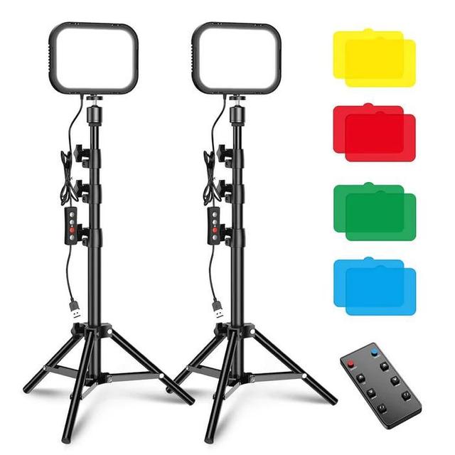 اضاءة تصوير مع ستاند ترايبود أبيكسيل قطعتين Apexel FL19 2Pcs Portable Led Light Kit with Tripod Stand and Color Filters - SW1hZ2U6MTQwNTM3Mw==