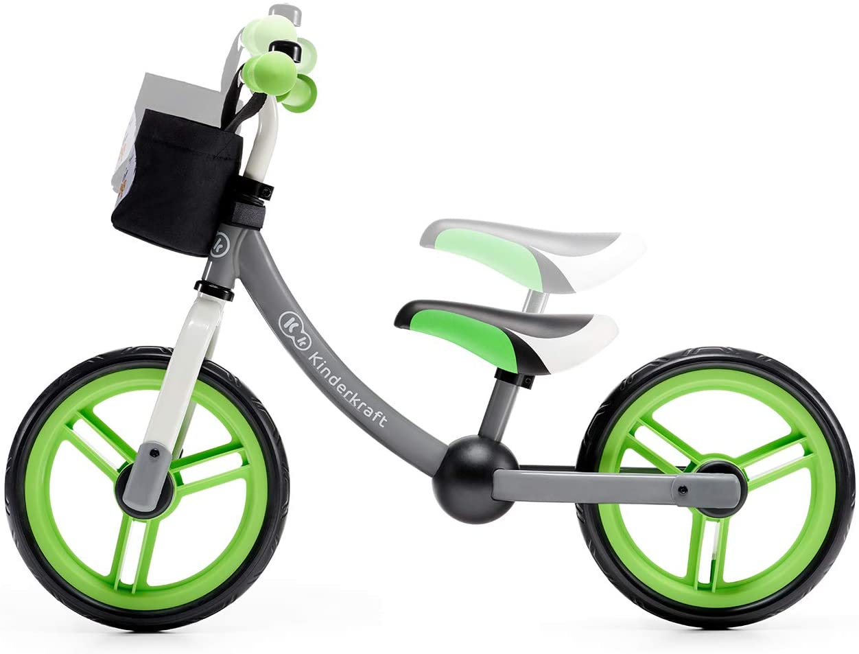 بسكليت ذات لون أخضر و رمادي Kinderkraft Balance 2WAY next z akcesoriami