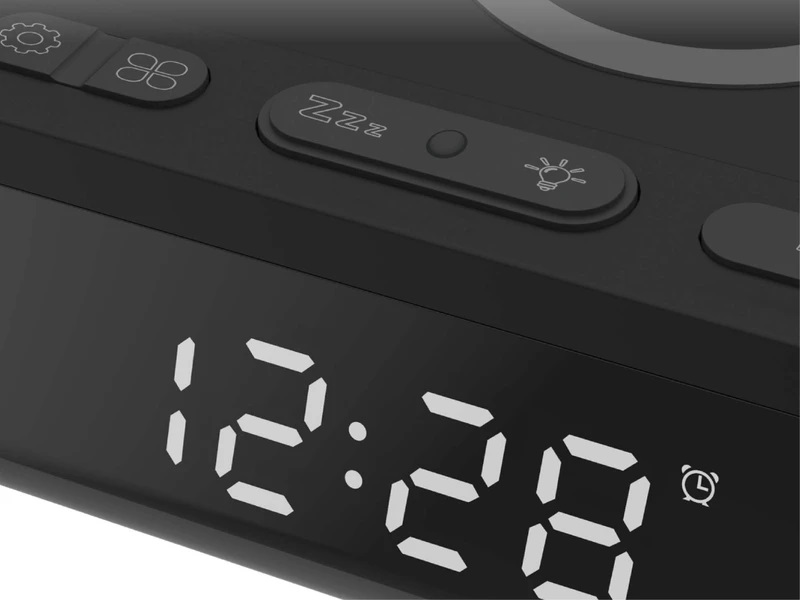 منبه رقمي ذكي بشاحن لاسلكي