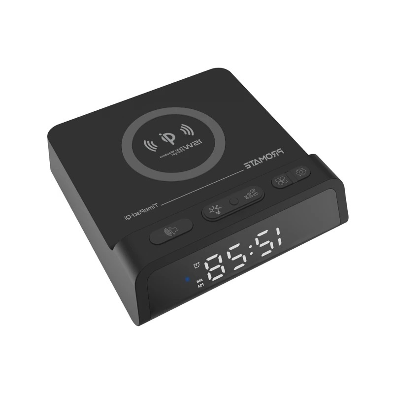 ساعة رقمية مع قاعدة شحن لاسلكي لشحن أكثر من جهاز في نفس لوقت