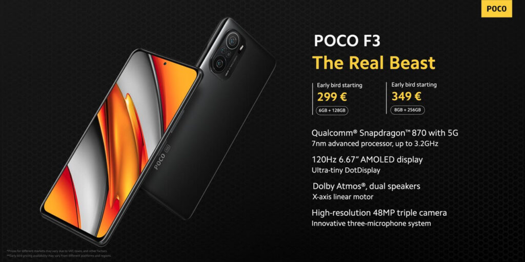 هاتف POCO F3 مع Snapdragon 870 من شاومي